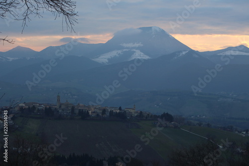 Panorama apiro montagna neve , Apiro, Italy © Donoval