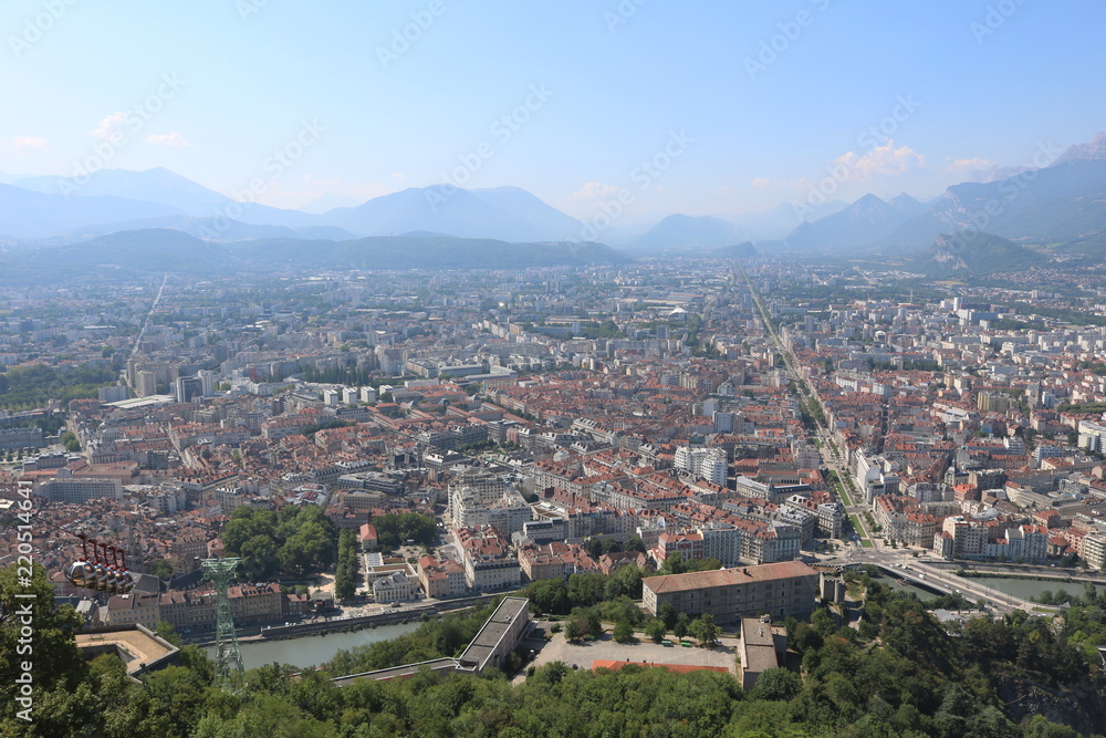 Point de vue de Grenoble depuis la Bastille