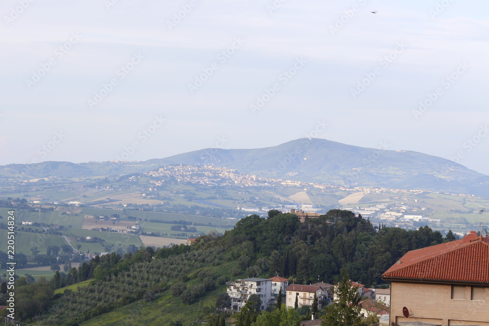 Veduta panorama città osimo piazza ,Osimo, Italy