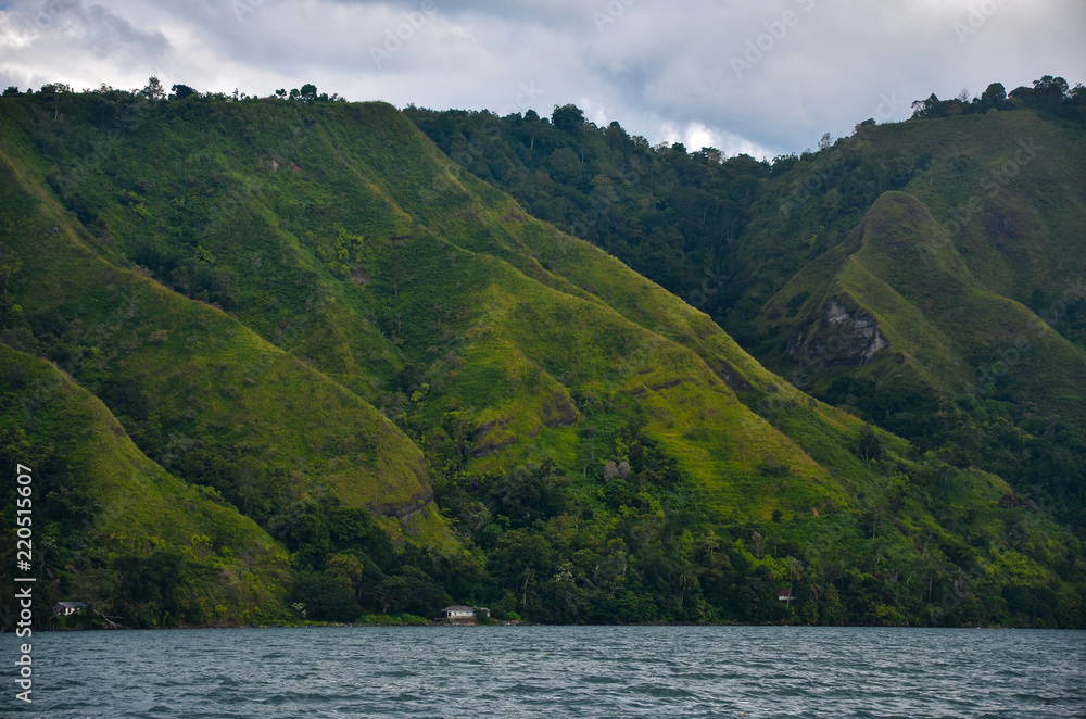 View from Lake Toba on Samosir inlake island, Sumatra
