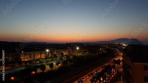 Tramonto con visuale verso strada  Monte Conero  from Porto Recanati  Italy