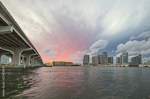 Miami city skyline panorama at dusk © travelview