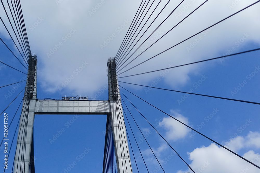 Fototapeta premium Vidyasagar Setu, longest cable - stayed bridge in India
