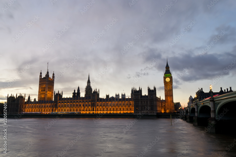 Big Ben, Westminster bridge and Houses of parliament, London, UK