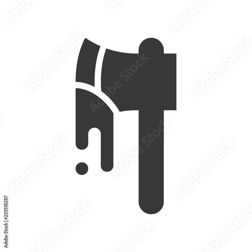 bloody axe, Halloween related, glyph icon design