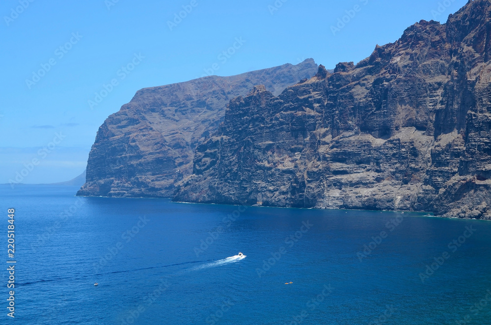 Beautiful view of Los Gigantes cliffs in Tenerife, Canary Islands,Spain.Nature background. Travel concept.
