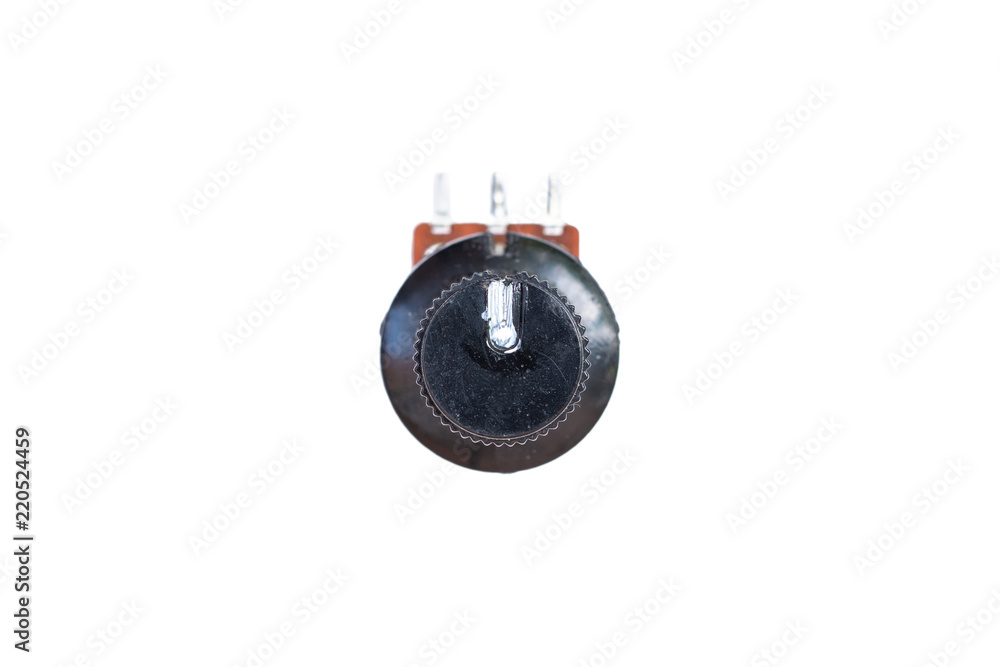 close up of variable resistor isolated on white background with clipping path close up of variable resistor isolated on white background with clipping path