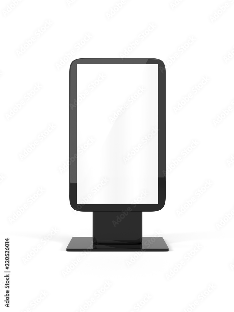 Outdoor Advertising Stand Display (empty banner lightbox) - mockup template isolated on white. 3D rendering Outdoor Advertising Stand Display (empty banner lightbox) - mockup template isolated on white. 3D rendering