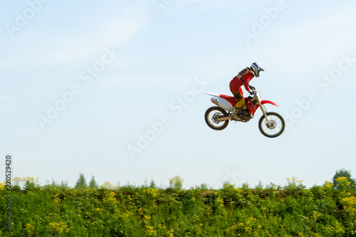 Motocross rider in the action