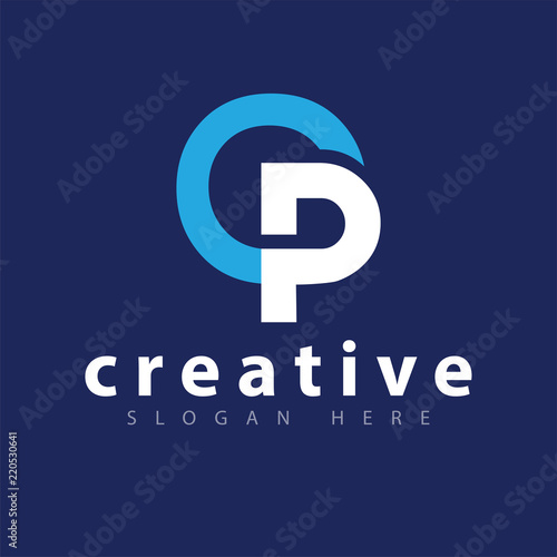 Canvas Print OP Initial Letter logo icon vector template