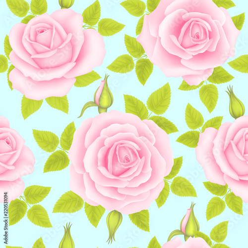 Seamless pattern with roses