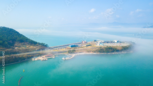 Wallpaper Mural Aerial view of beautiful gulf in South Korea. Aerial view from drone. Torontodigital.ca