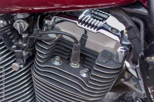 close-up of engine cylinders motorcycle © Mykola