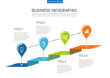 Infograhpic business presentation slide template with step process chart