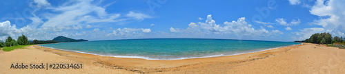 Beautiful Sand Beach Panorama With Turquoise Sea, Thailand, South East Asia