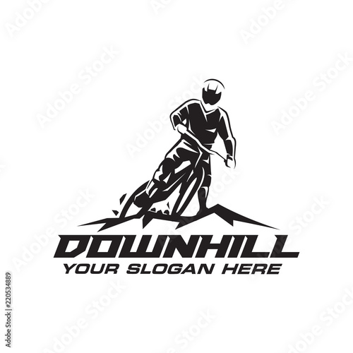 Downhill Bicycle Logo Vector