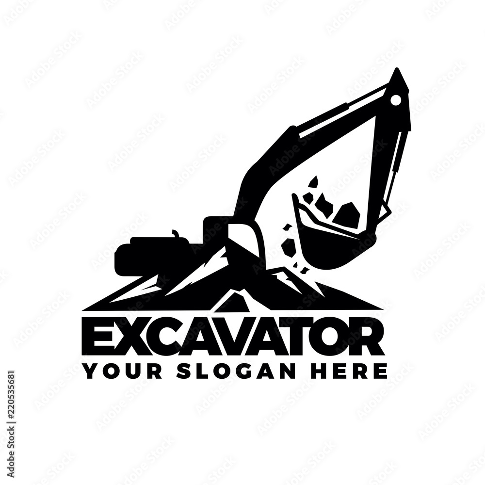 Excavator Logo Vector Stock Vector | Adobe Stock