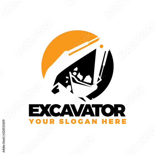 Excavator Logo Vector