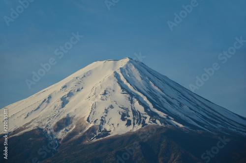 Mount Fuji Peak Close-Up In Early Morning  Japanese Scenery