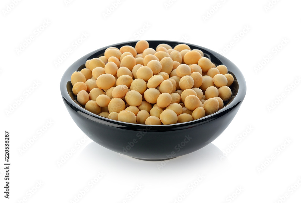 Healthy gold soybean isolated on white background Healthy gold soybean isolated on white background