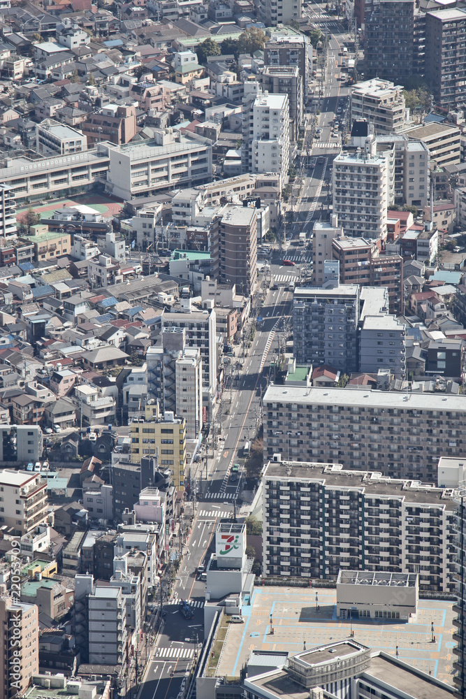 Fototapeta premium Aerial view of Skyscraper buildings in Tokyo City.Modern skyline and urban background