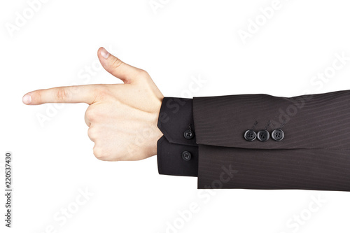 Businessman hand pointing with one finger