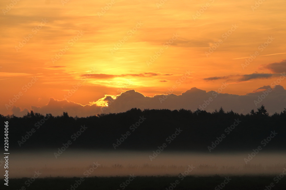 Sunrise in the Netherlands state Overijsel Sunrise in the Netherlands state Overijsel