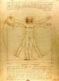 Vitruvian man. Drawing of Leonardo da Vinci