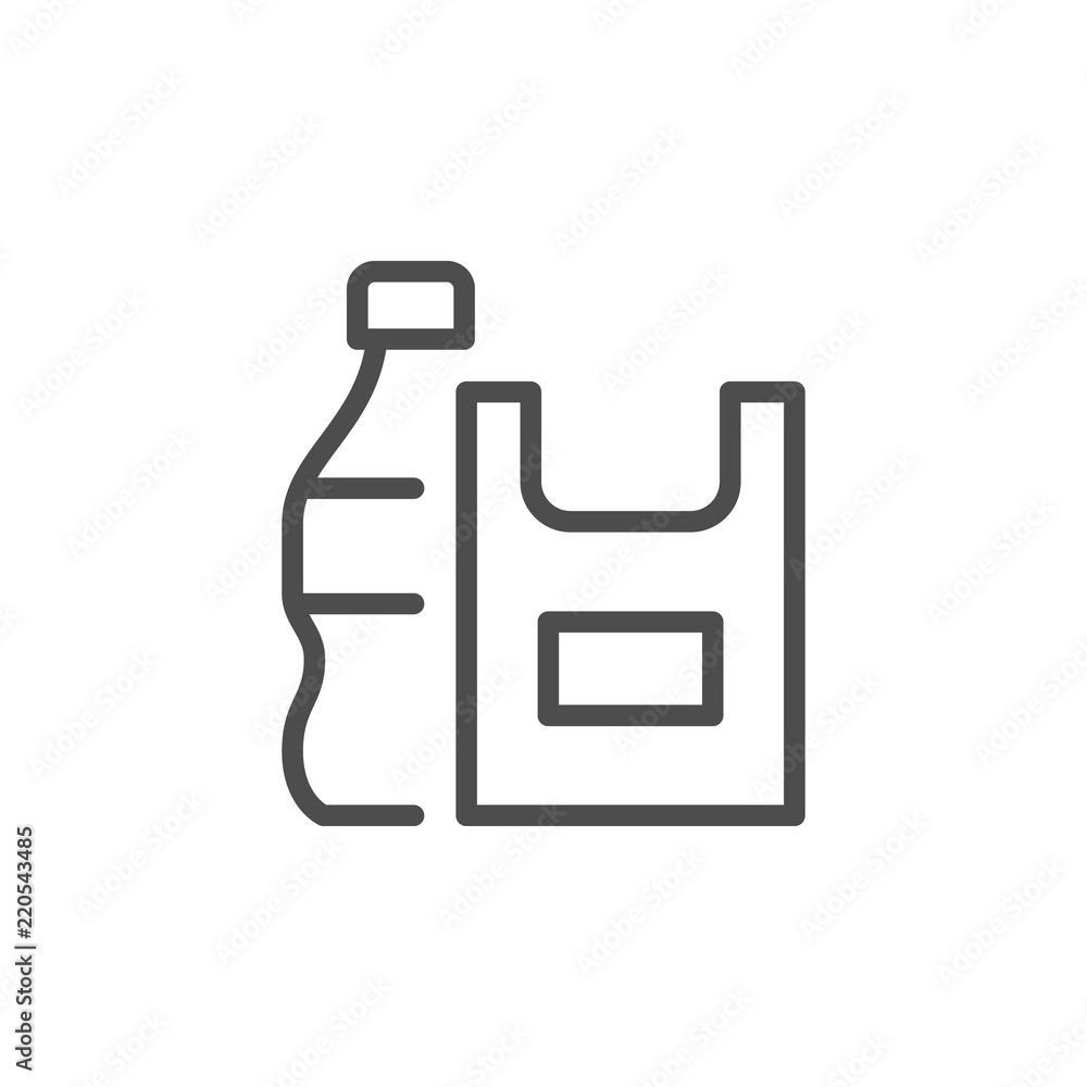 Plastic products line icon Plastic products line icon