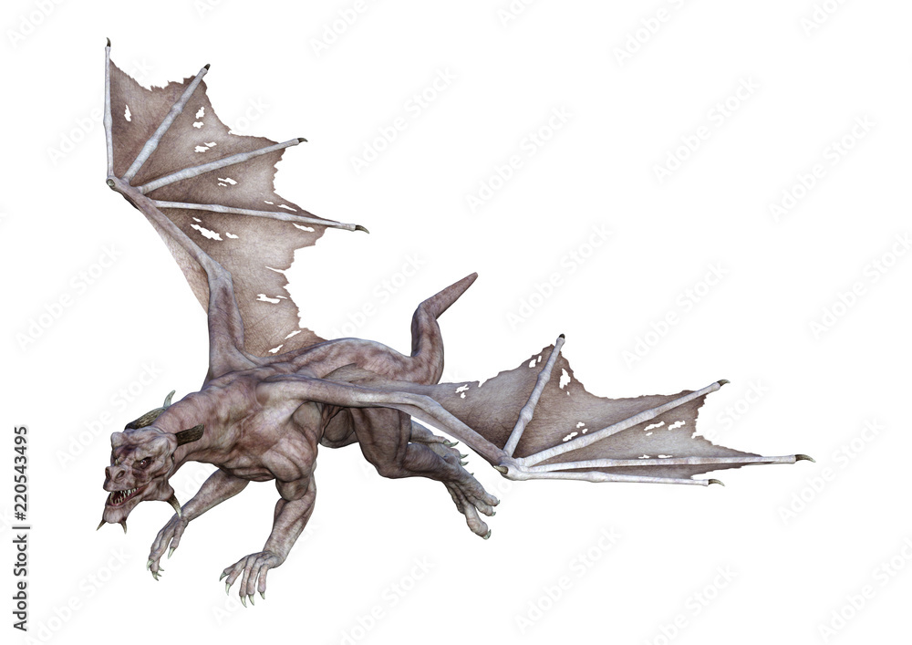 3D Rendering Fantasy Dragon on White 3D Rendering Fantasy Dragon on White