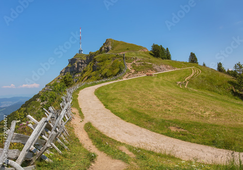 Tableau sur toile Summit of Mt. Rigi in Switzerland in summer