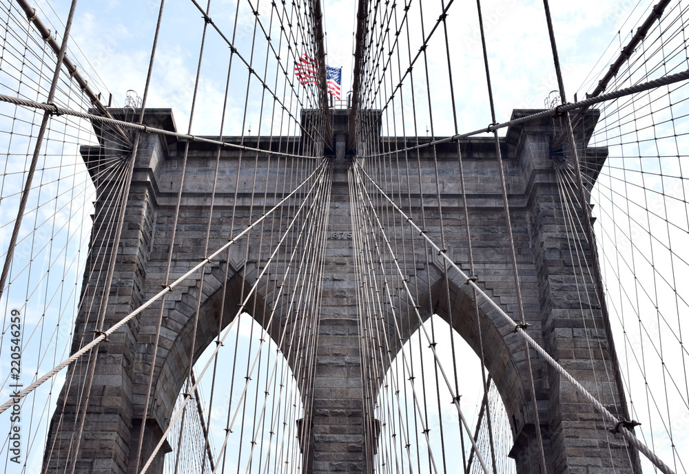 Naklejka premium Zbliżenie na Brooklyn Bridge