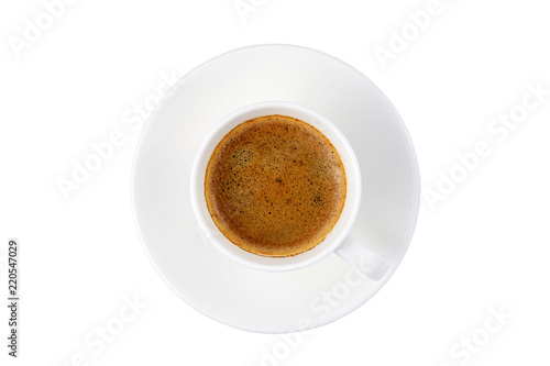 Top view of Coffee Cup isolated on white