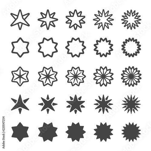 multi pointed star icon set