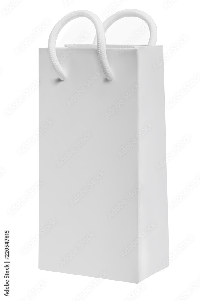 paper bag with handles small white. layout for mocap design paper bag with handles small white. layout for mocap design