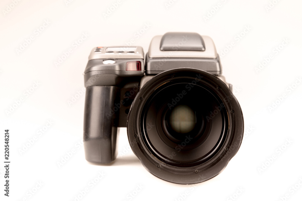 Digital medium format professional camera isolated.