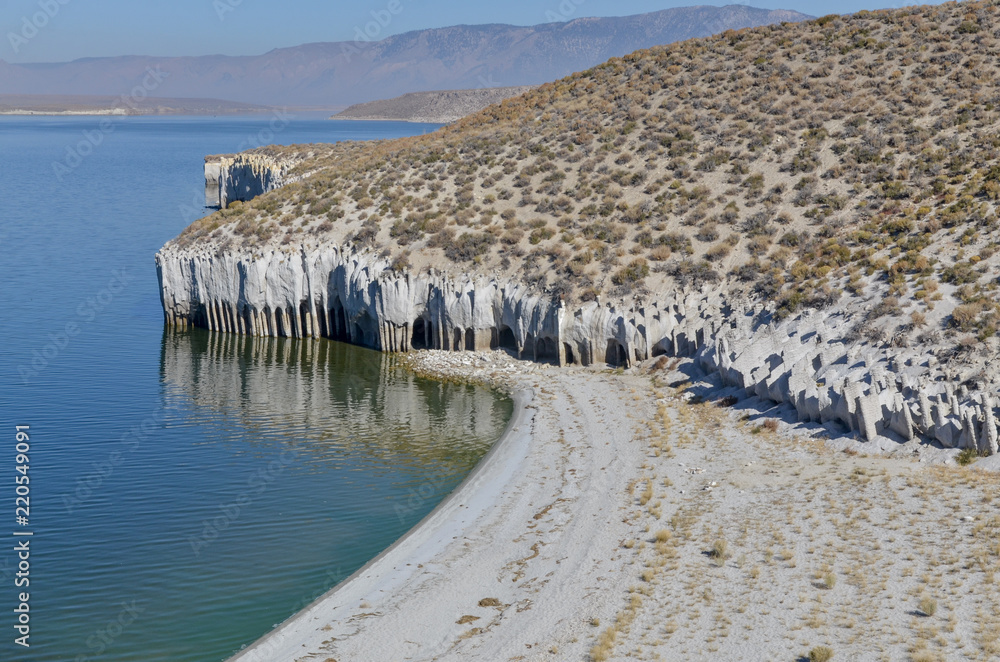 Lake Crowley Stone Columns overlook at the eastern shore Mono county