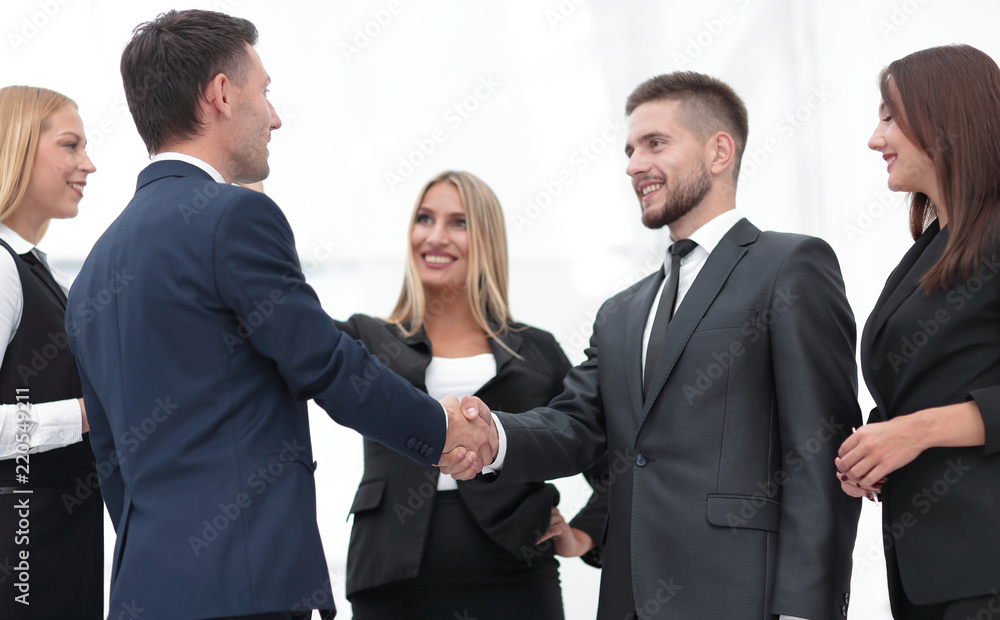 business team handshake and business partners