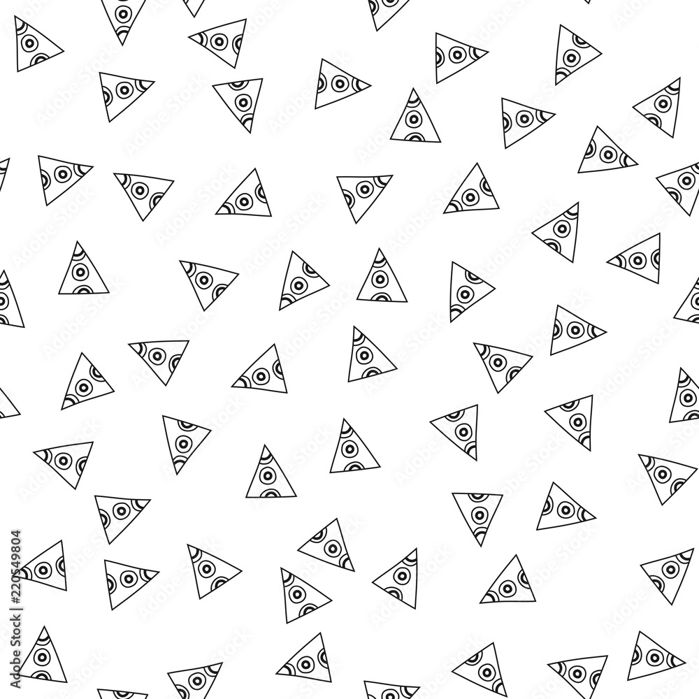 Triangles. Black and white seamless pattern. Geometric, abstract background for covers, textile. Doodle shapes. Triangles. Black and white seamless pattern. Geometric, abstract background for covers, textile. Doodle shapes.