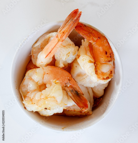 bowl of grilled shrimp
