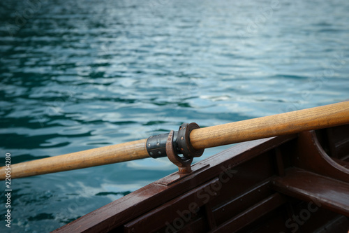 Rowing boat in lake