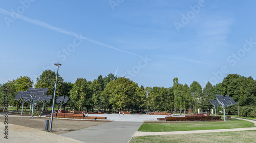 Green park in Warsaw