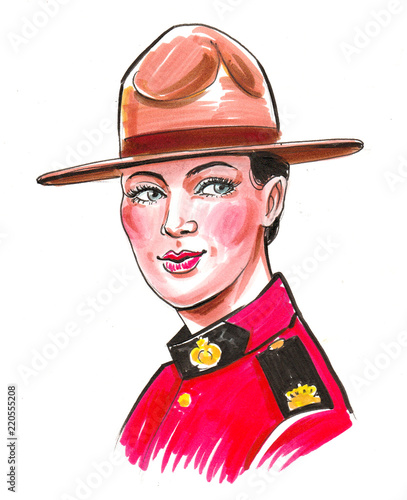 Beautiful Canadian policewoman in uniform photo