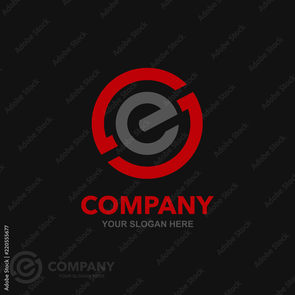 SE or ES initial logo template vector