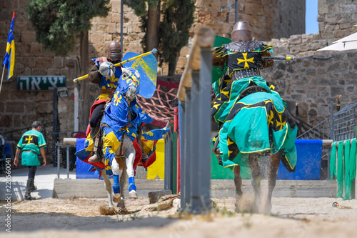 Knights fights in the old crusader fortress in old Acre