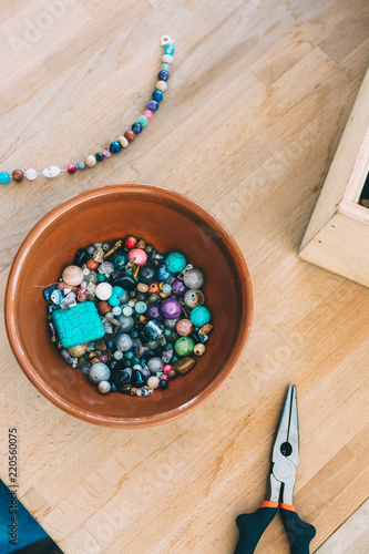 Colorful beads and trinkets for do-it-yourself (DIY) Jewelry