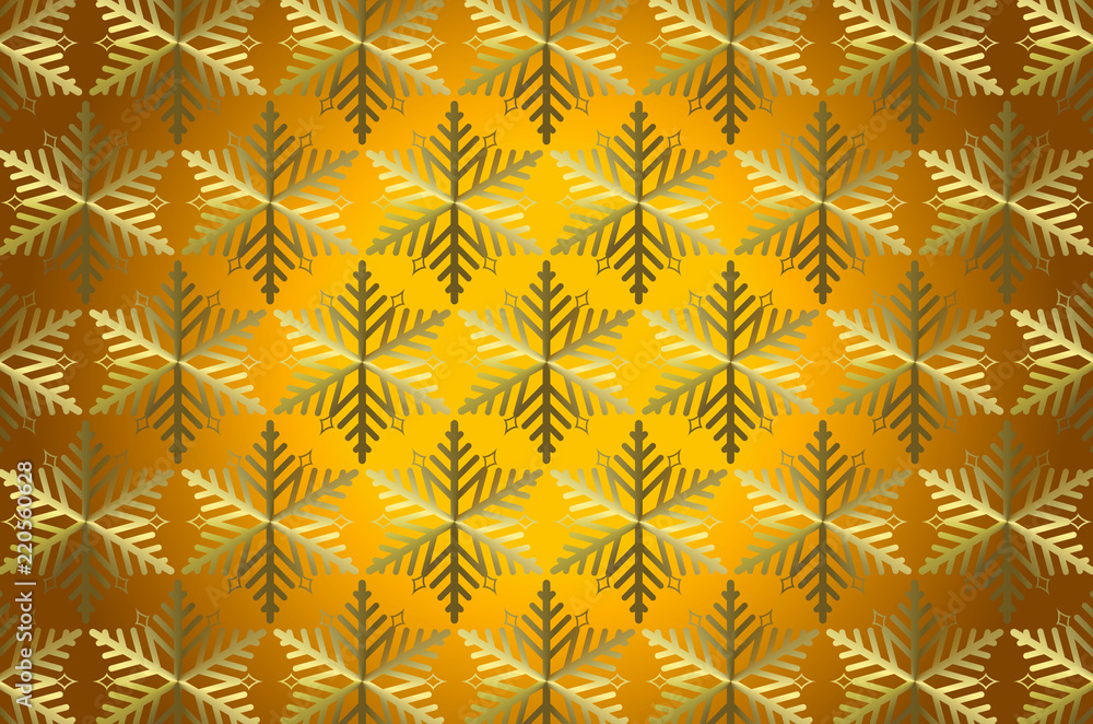 golden snowflakes graphic on yellow background golden snowflakes graphic on yellow background