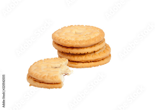 sandwich tasty cookies isolated on the white