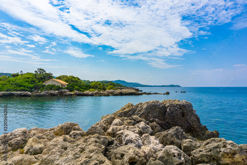Beautiful landscape from a bay in Argostoli near the lighthouse of saint Theodore in Kefalonia, Greece Beautiful landscape from a bay in Argostoli near the lighthouse of saint Theodore in Kefalonia, Greece