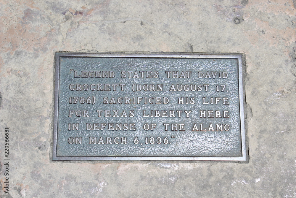 Historic marker of David Crockett